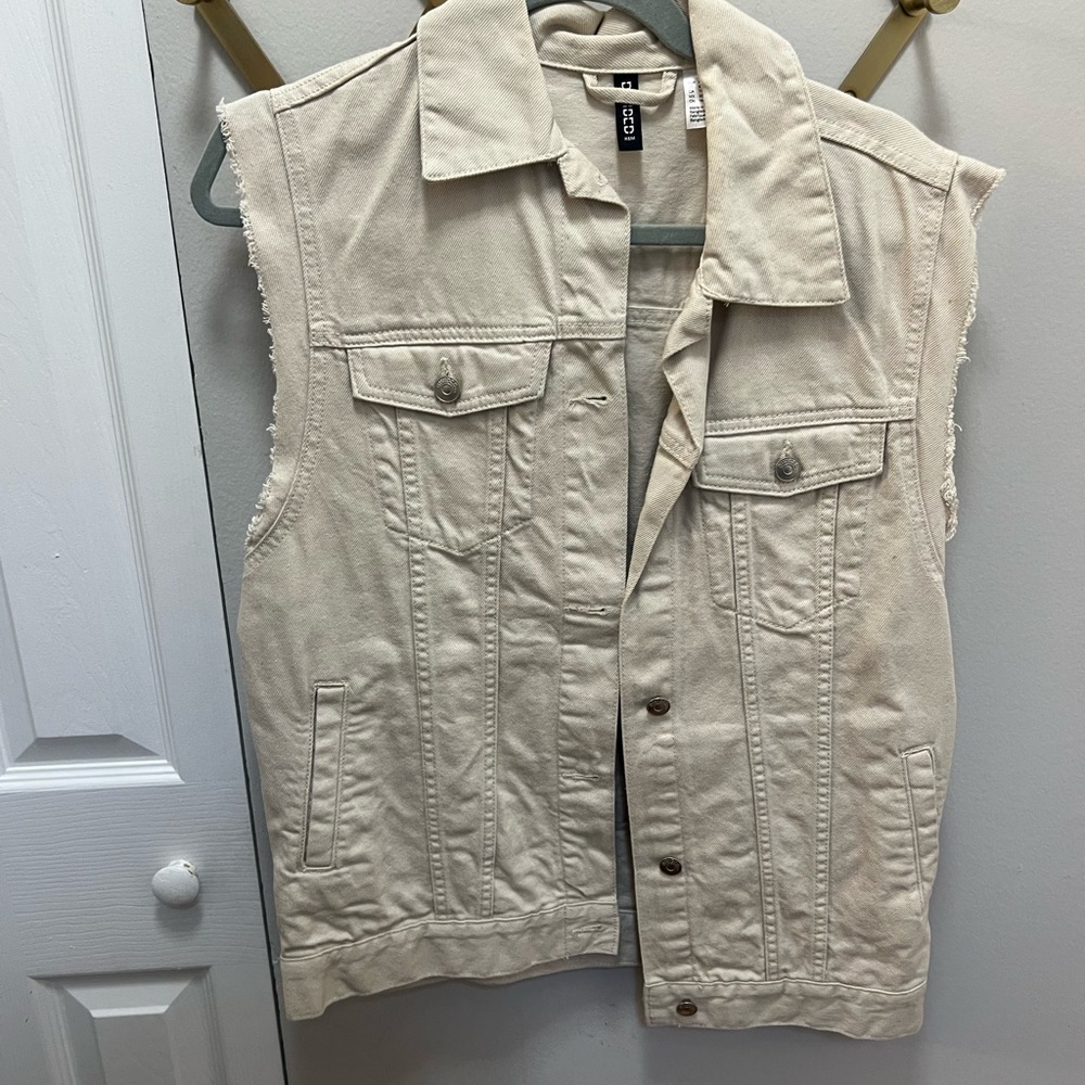 H&M Light Beige Denim Vest